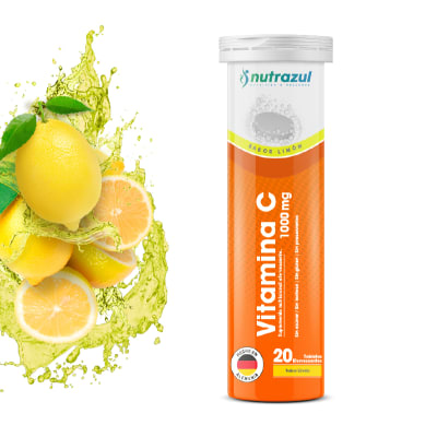 Nutrazul - Tabletas Efervescentes - Vitamina C 1000 mg - Sabor Limón