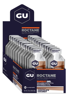 GU - Caja de 24 Geles - GU Roctane Chocolate Coconut - 35mg cafeína