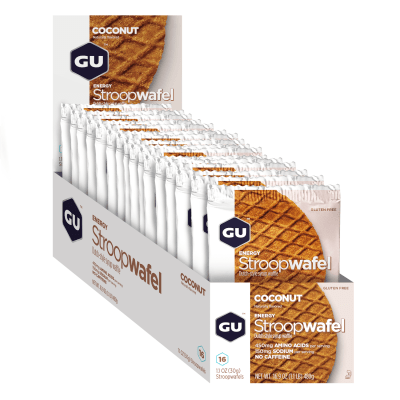 GU - Caja 16 unidades - GU Energy Stroopwafel - Coconut - Sin cafeína