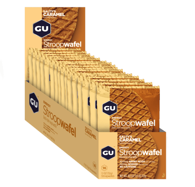 GU - Caja 16 unidades - GU Energy Stroopwafel - Salted Caramel - Sin cafeína