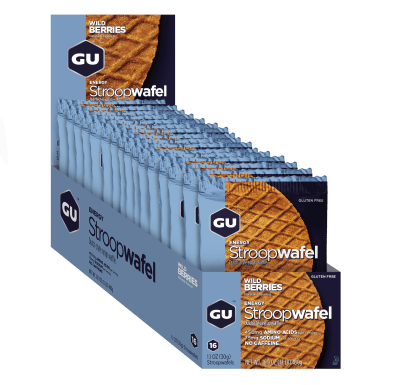GU - Caja 16 unidades - GU Energy Stroopwafel - Wild Berries - Sin cafeína