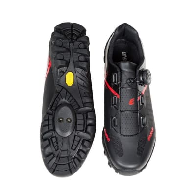 Eassun - Zapatillas MTB de Ciclismo 320 - Negro/Rojo