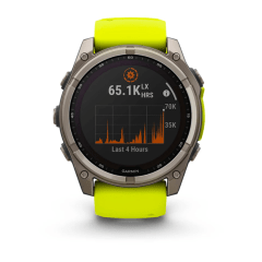 Garmin - Fenix 8 Zafiro Solar Gris Titanio - 51mm - Correa Sport Amarilla
