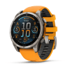 Garmin - Fenix 8 Amoled Zafiro - 47mm - Titanio con correa de silicona naranja1