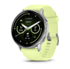 Garmin - Venu 4 Amoled, Bisel de Acero Inox Plata - Correa Silicon Amarilla - 45mm1