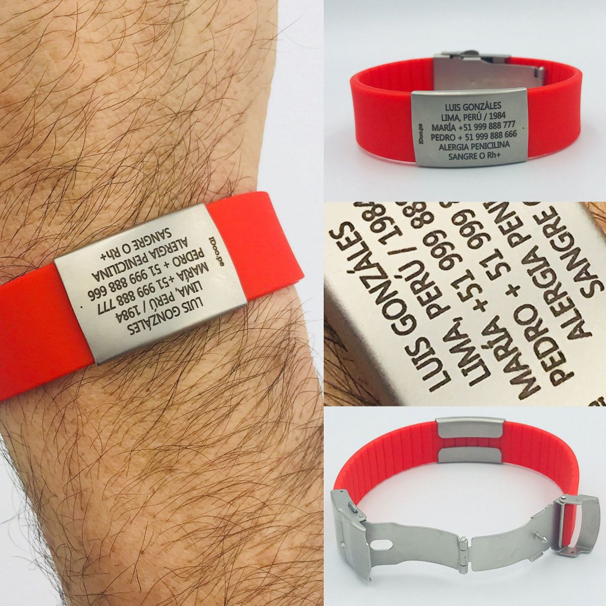 Pulsera de identificación IDOO Elite Sport - Rojo 1 Pulsera de identificación IDOO Elite Sport - Rojo 1