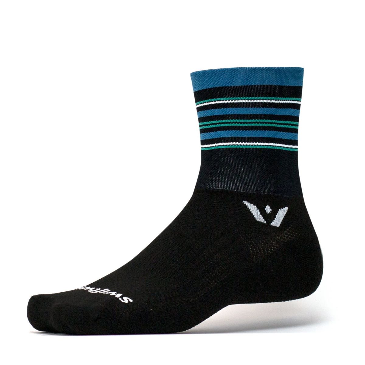 Medias Swiftwick Aspire Four - Negro/Azul 1 Medias Swiftwick Aspire Four - Negro/Azul 1