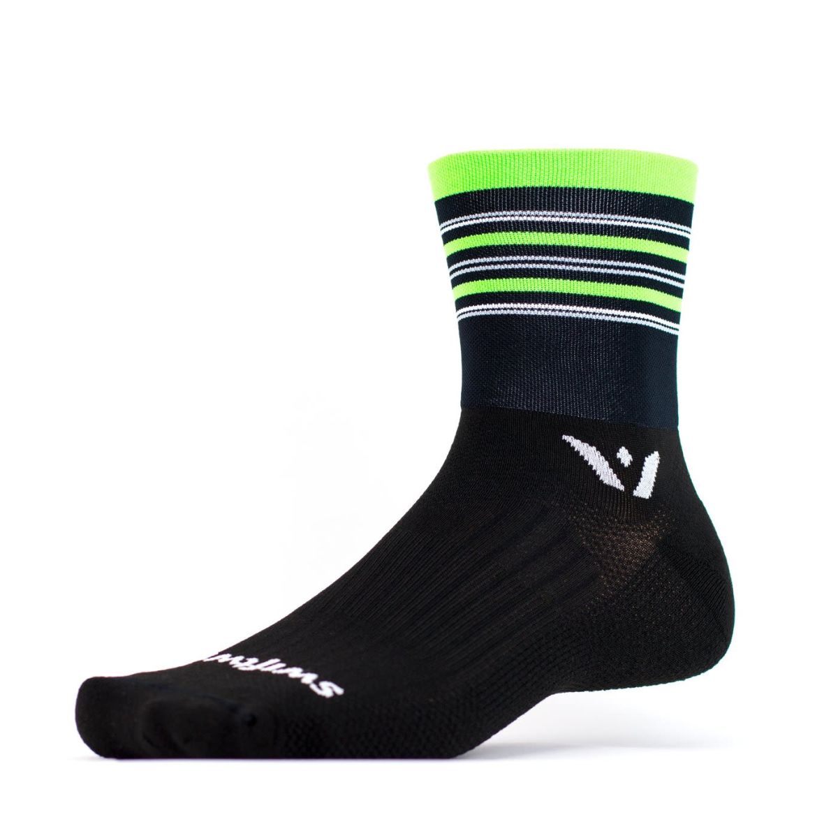 Medias Swiftwick Aspire Four - Negro/Verde 1 Medias Swiftwick Aspire Four - Negro/Verde 1