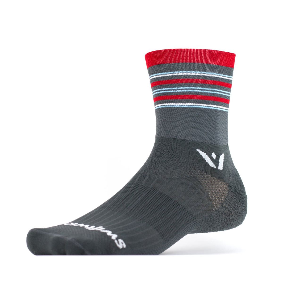 Medias Swiftwick Aspire Four - Gris/Rojo 1 Medias Swiftwick Aspire Four - Gris/Rojo 1