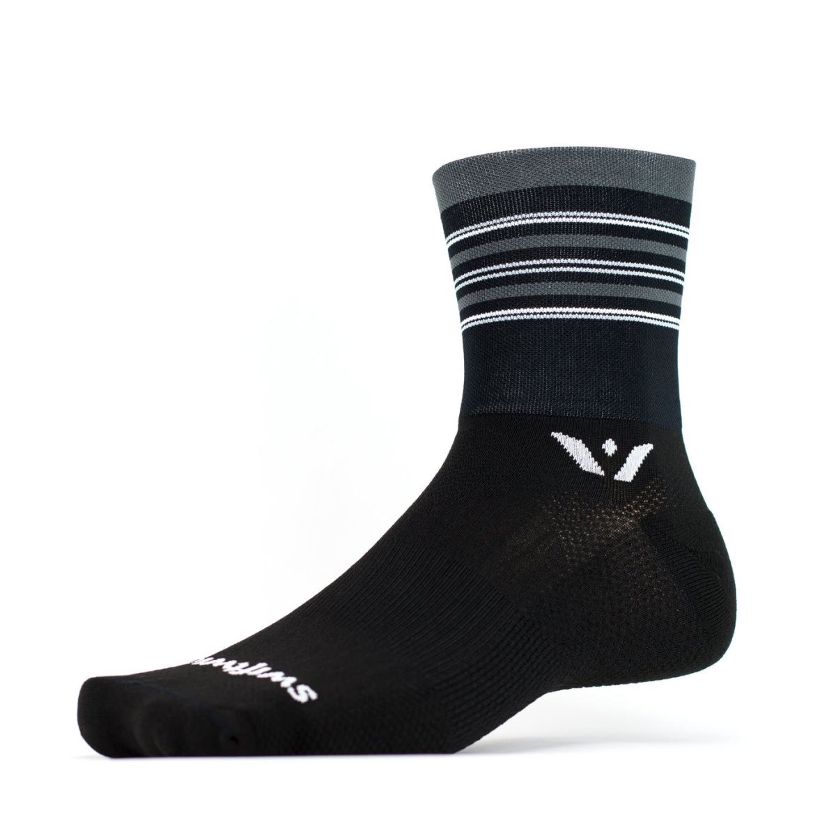 Medias Swiftwick Aspire Four - Negro/Gris/Plateado 1 Medias Swiftwick Aspire Four - Negro/Gris/Plateado 1