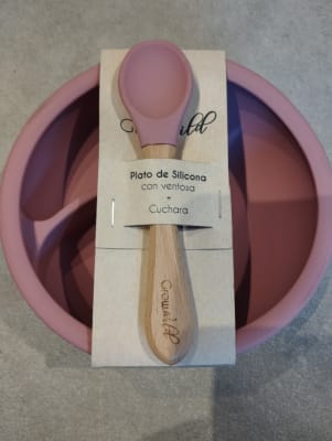 Plato con División más Cuchara Rosa - Grow Wild