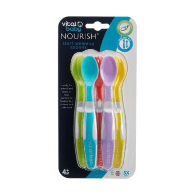Pack de 5 Cucharas de Destete de Punta Suave - Vital Baby