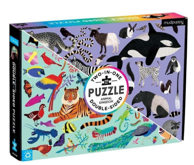 Puzzle Doble Mundo Animal 100 Piezas - Mudpuppy