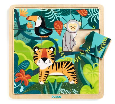 Puzzle Madera Jungla 16 Piezas - Djeco