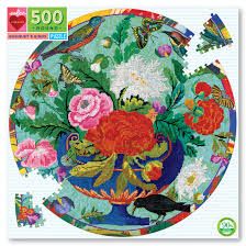 Puzzle Redondo 500 Piezas Pájaros y Bouquet - EEBOO