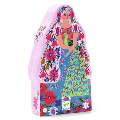 Puzzle Silueta La Princesa y su Pavo Real 36 Piezas - Djeco