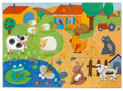 Puzzle Gigante con Texturas Granja 20 Piezas - Djeco