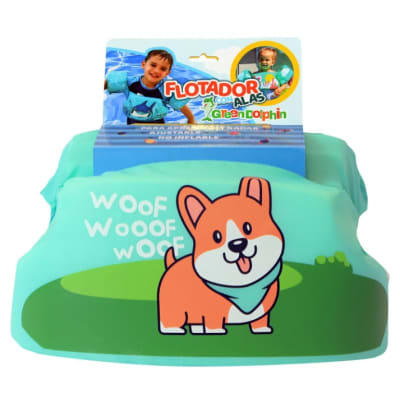 Flotador con Alitas Perro Verde Agua - Green Dolphin