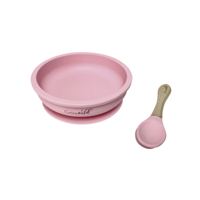 Plato con Cuchara Rosa - Grow Wild
