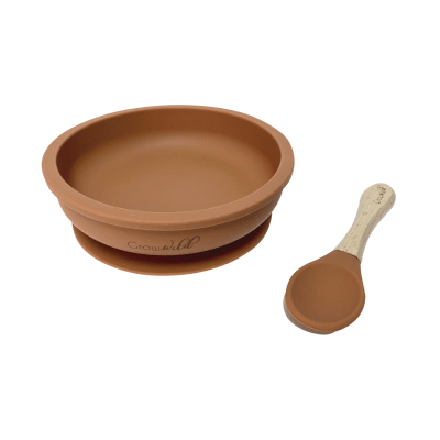 Plato con Cuchara Ladrillo - Grow Wild