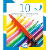 Caja 10 lápices Plumones Doble Punta Fina y Pincel Colores Pop - Djeco 0
