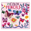 Caja Metal de 24 Lápices Mariposas y Flores - Eeboo 2