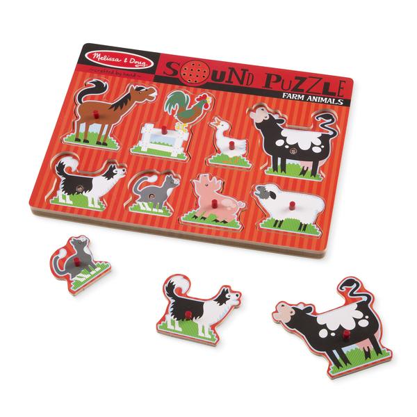 Juguete de Encaje con Sonido Animales de La Granja - Melissa and Doug1