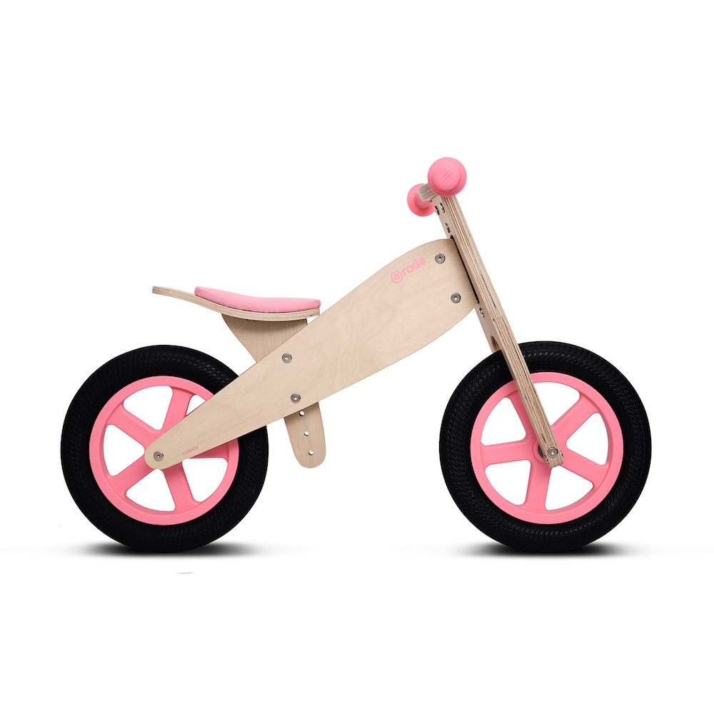 Bicicleta de Equilibrio Madera Rosado - Roda 1