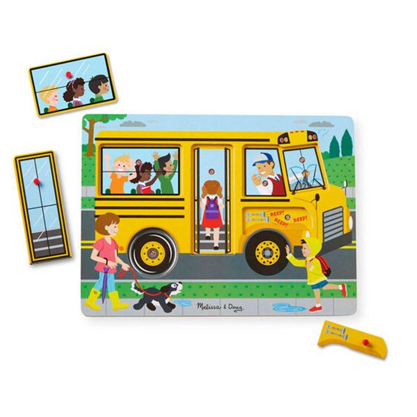 Juguete de Encaje con Sonido Bus Escolar - Melissa and Doug 1