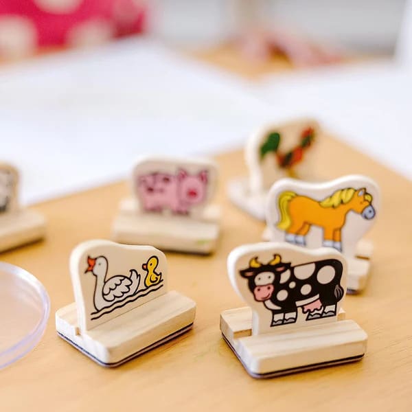 Timbres de Madera Animales de la granja - Melissa and Doug3