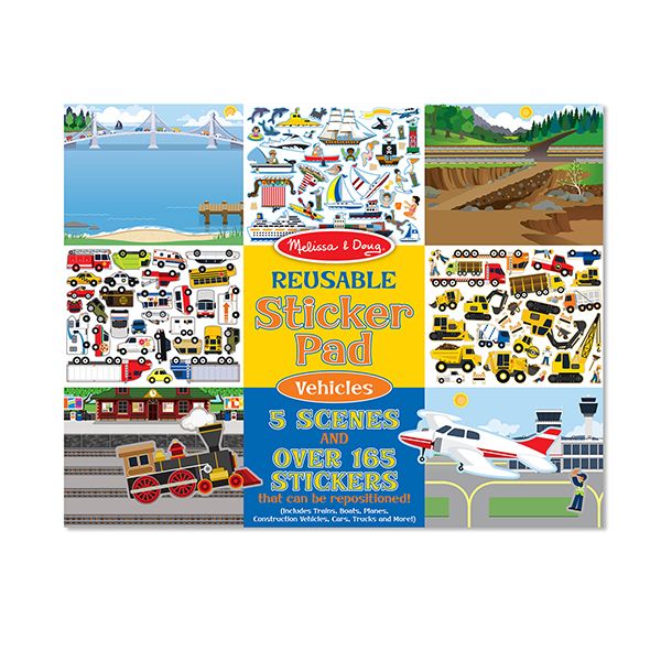 Block de Stickers Reutilizable Vehículos - Melissa and Doug 1