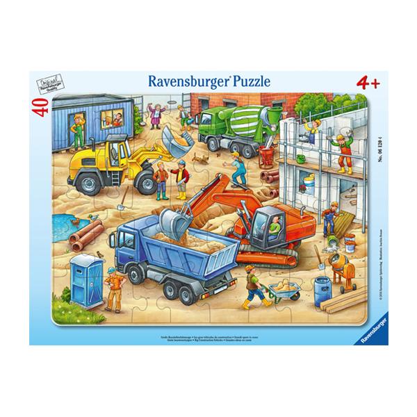 Puzzle Enmarcado Vehículos de Construcción 40 Piezas - Ravensburger 1
