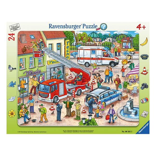 Puzzle Enmarcado Rescate en la Ciudad 24 Piezas - Ravensburger 1