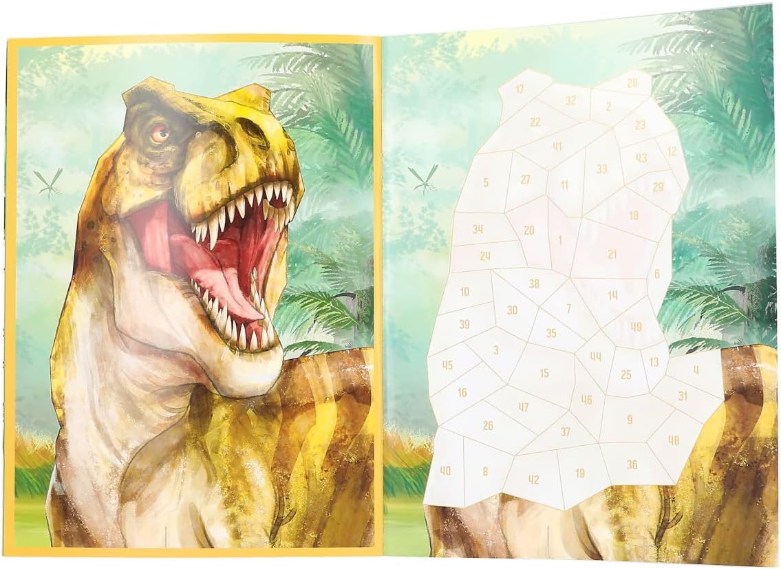 Cuaderno de Sticker por números Dinosaurios - Depesche1