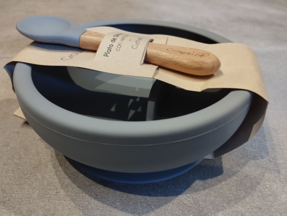 Plato con División más Cuchara Grey - Grow Wild 3