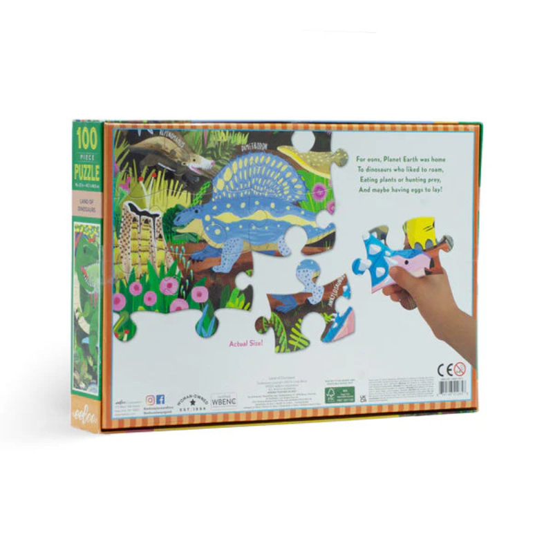Puzzle 100 Piezas Tierra de Dinosaurios - Eeboo1