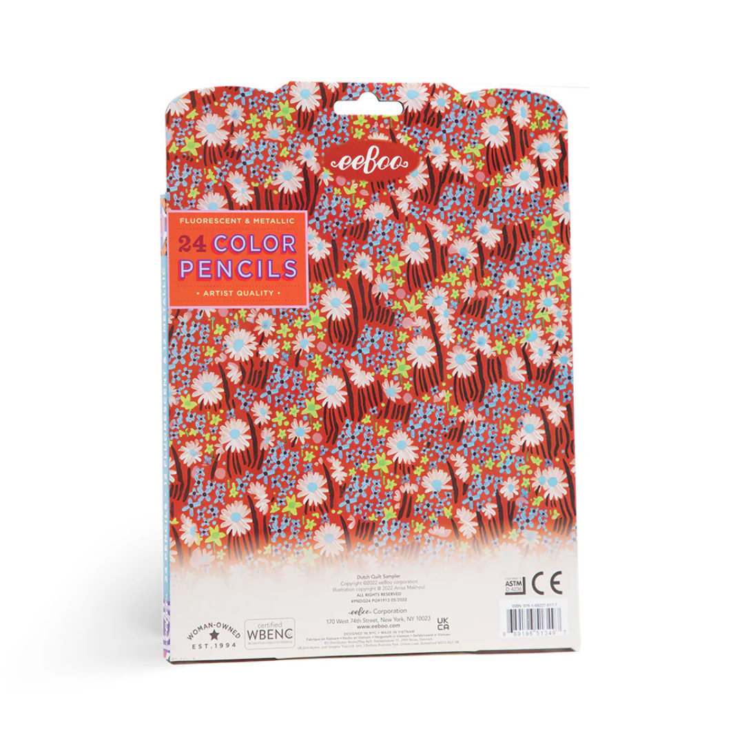 Caja 24 lápices metálicos y Fluorescentes - Eeboo2