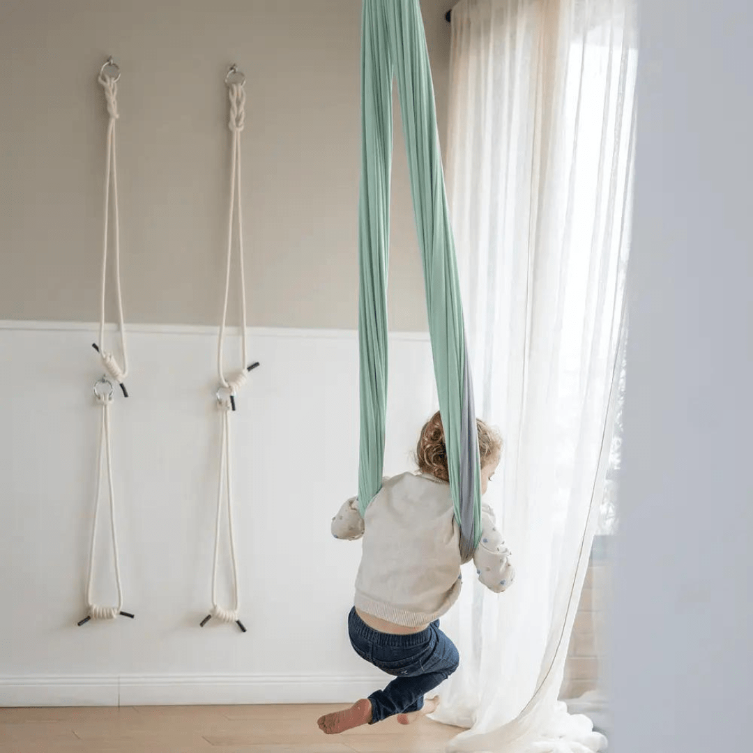 Columpio sensorial doble tela verde nilo - FocuSwing2