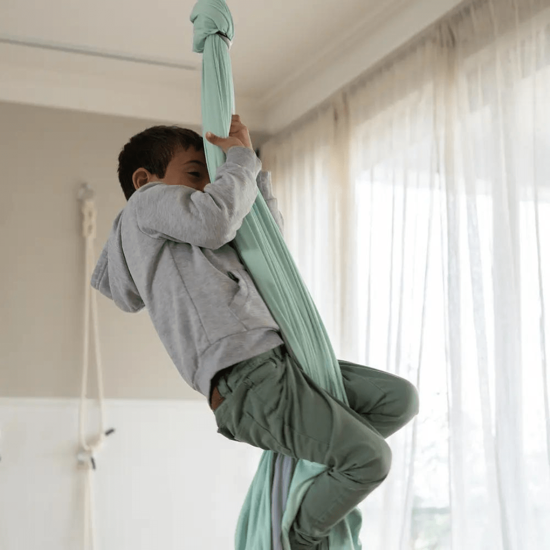 Columpio sensorial doble tela verde nilo - FocuSwing3