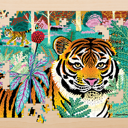 Puzzle 300 Piezas Tigre Siberiano Peligro de Extinción - Mudpuppy3