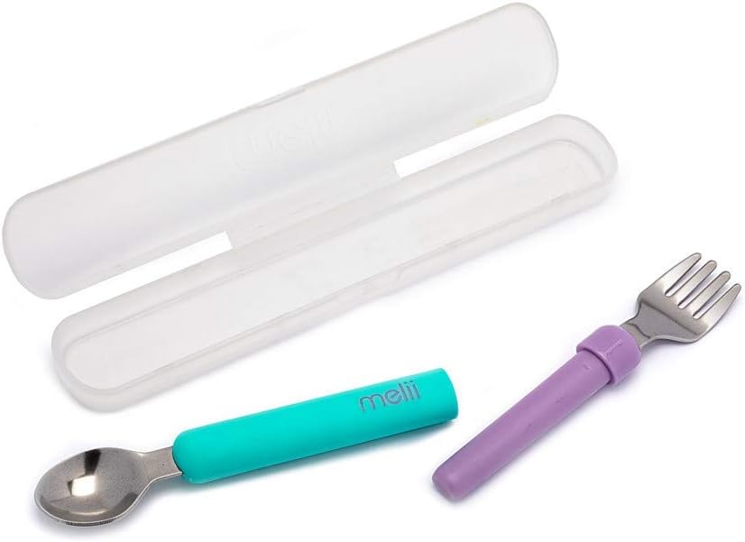 Set Cuchara y Tenedor con Estuche Aqua Morado - Melii1
