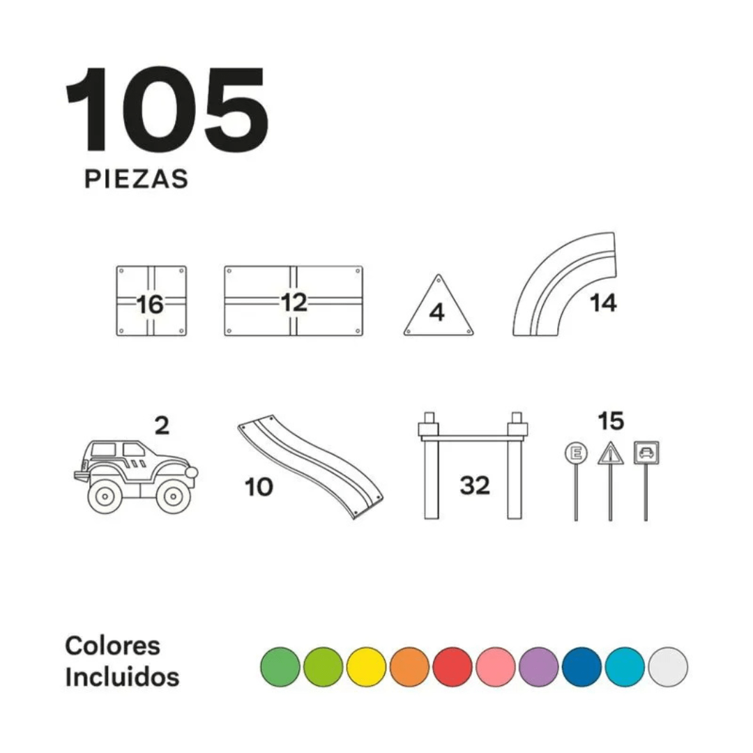 Imanix Pista de Carreras 105 Piezas - Braintoys7