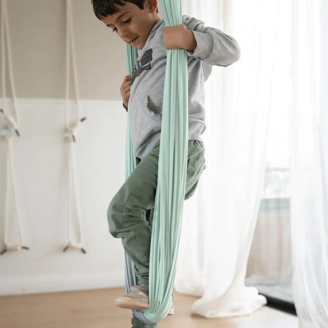 Columpio sensorial doble tela verde nilo - FocuSwing4