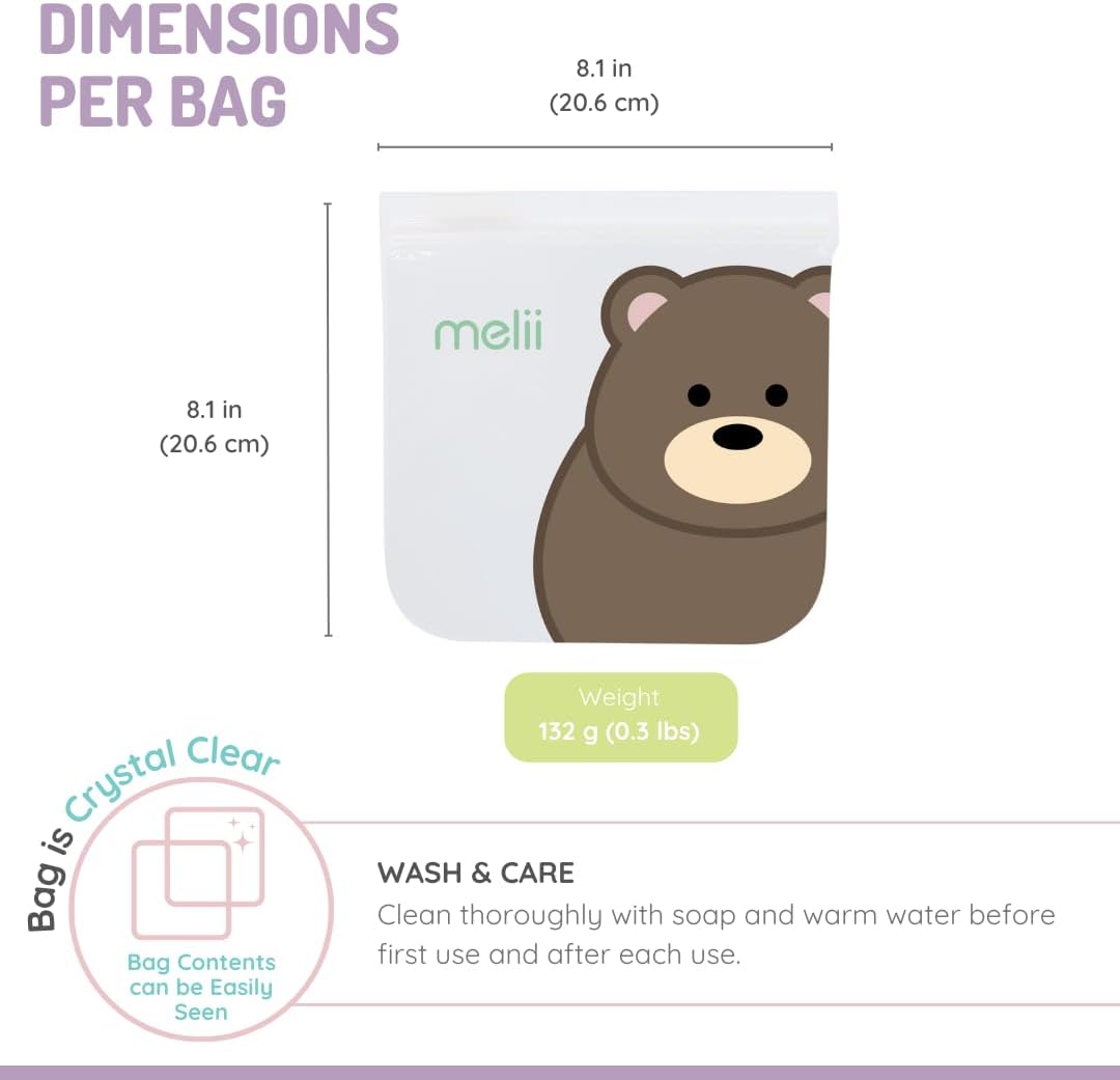 Bolsas para Snacks Reutilizables Panda Oso Pack x 4 - Melii1