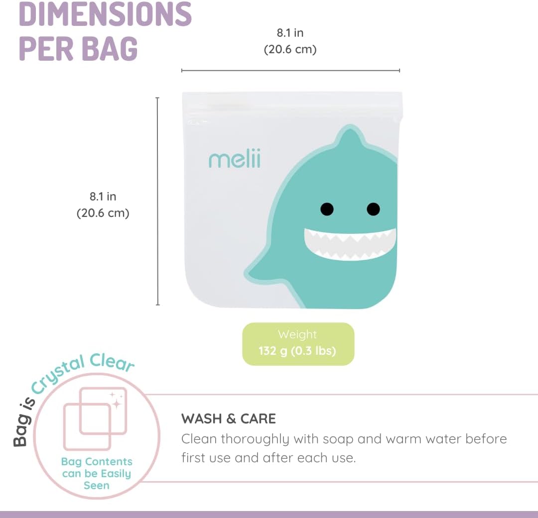 Bolsas para Snacks Reutilizables Bulldog Tiburón Pack x 4 - Melii2