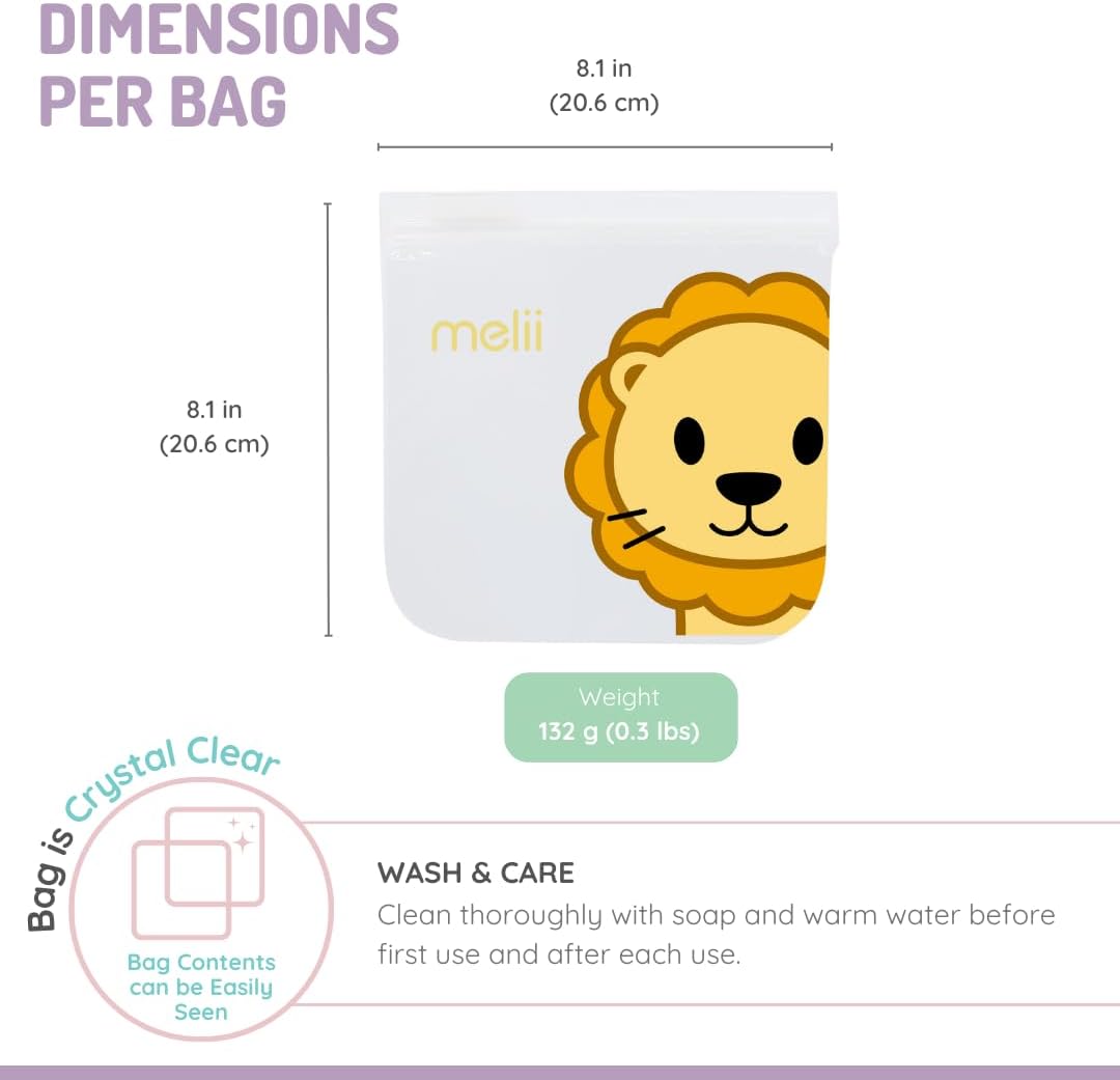 Bolsas para Snacks Reutilizables Dino León Pack x 4 - Melii1