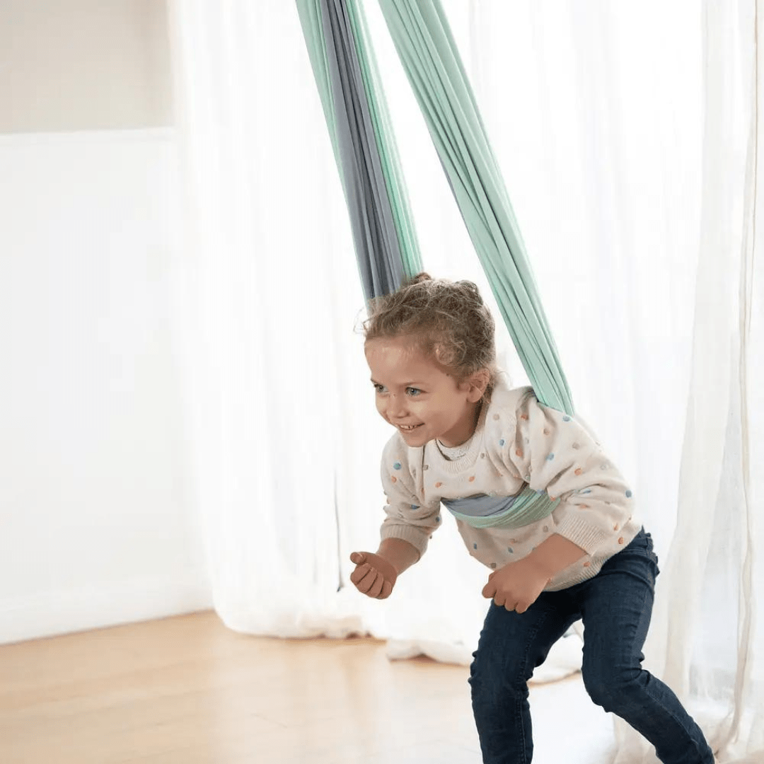 Columpio sensorial doble tela verde nilo - FocuSwing5