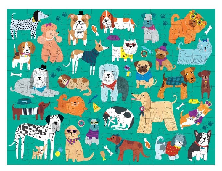 Puzzle Doble Perros y Gatos 100 Piezas - Mudpuppy1