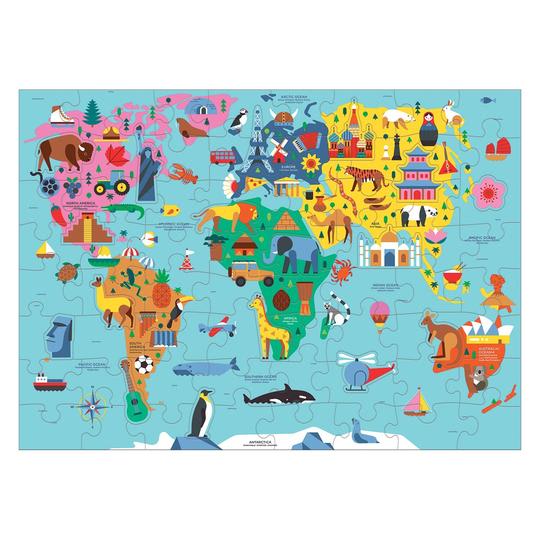 Puzzle Mapa del  Mundo 78 Piezas - Mudpuppy1