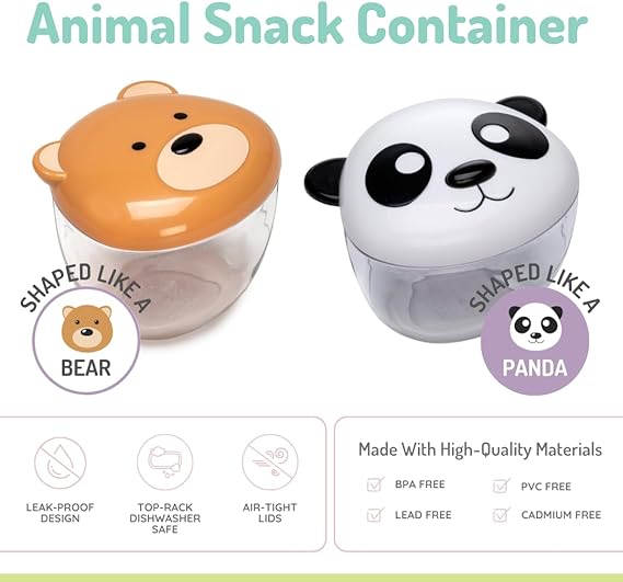 Contenedor de Snack Oso y Panda Pack x2 - Melii3